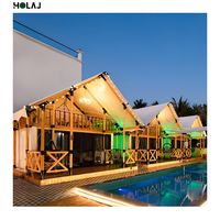 Tente de safari de luxe pour glamping avec toilettes, tente en toile écologique quatre saisons pour hôtel-resort, idéale pour projets de camping et de villégiature