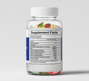 모발, 피부, 손톱, 관절 건강을 위한 멀티비타민 콜라겐 구미, 노화 방지 비건 콜라겐 구미 보충제, 자체 브랜드 콜라겐 - Product Image 2