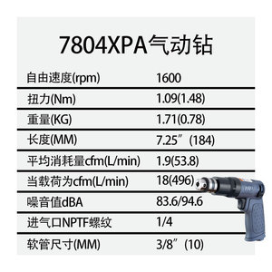 Perceuse pneumatique portative Ingersoll Rand 7804XPA à mandrin hexagonal pour démolition - Product Image 5