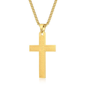 <b>Titanium</b> Steel Cross Necklace Unisex Sweater <b>Chain</b> Gift Jewelry Fashion Pendant Gold Silver Black Color Options - Product Image 5