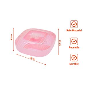 Boîte de rangement alimentaire réutilisable en plastique PP, carrée, pour cuisine, 26x26x9,5cm, capacité 3-4L, design moderne, écologique, sans BPA - Product Image 5