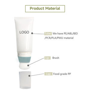 Ouxinmay Tube vide pour outils de maquillage, tube de brosse à cheveux, emballage cosmétique, tube ovale souple à presser, tube de lavage du visage avec tête de brosse en silicone - Product Image 6