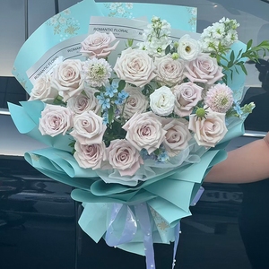 卸売花屋資材 防水オヤ紙 フレッシュマウンテンワイルドフラワープリント 花束包装紙 - Product Image 4