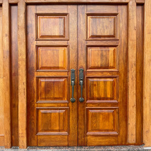 Chinesische beliebte Art chinesische Teakholz Holztür Doppel blatt Tor Massivholz Log Textur Altes Geld Stil des Haupteingangs - Product Image 2
