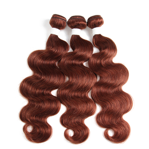 Kemy <span class=keywords><strong>Capelli</strong></span> Vergini Remy Colorati 33 Rame, Fasci 4x4 Ondulati Rossi, <span class=keywords><strong>Capelli</strong></span> Umani Brasiliani 8-26 Pollici, Tessitura a Doppia Trama - Product Image 3
