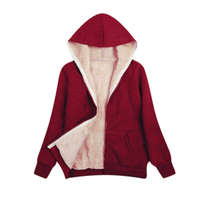 <span class=keywords><strong>Sweat</strong></span>-shirt à capuche doublé Sherpa pour femmes décontracté à fermeture éclair pour hiver automne printemps - Product Image 5