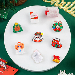 Ensemble de pinces décoratives de Noël (Père Noël, Bonhomme de neige, Renne, Sapin de Noël) pour sceller les cadeaux et les notes - Product Image 3