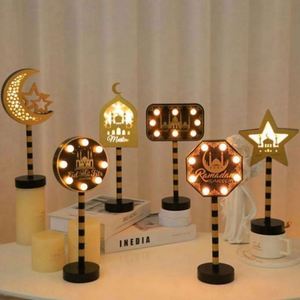 Novelty Gift Easter Party Supplies LED Wooden Acrylic Street Decoration Light Lantern Moon Castle Holiday Mubarak Durable Night - Product Image 1
