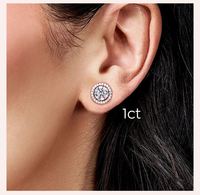 Boucles d'oreilles clous vintage en moissanite certifiée D couleur, style hip-hop tendance, argent 925 plaqué or 18 carats, bijoux fins pour femmes, fiançailles
