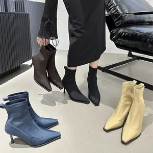 Ankle & Bootie Boots High Heels Short Boots Women's Autumn and Winter 2023 New Slim Fit Martin Boots Casual Shoes for Women