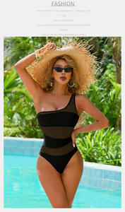 Maillot de bain personnalisé à gros seins pour femmes Fabricants de maillots de bain pour femmes Trajes De Bano Completo 20's Monokini sexy à une épaule - Product Image 5