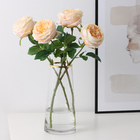 Austin Rose Kunstbloemen 45Cm Lengte Met Hydraterende Effect Echte Touch Rozen Voor Bruiloft Home Decor Verpakt In Doos
