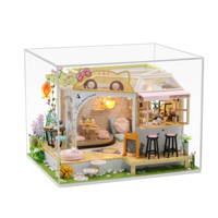 Diskon besar kustomisasi pribadi kreatif DIY miniatur rumah boneka rumah untuk siswa lampu LED