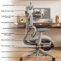 Chaise de bureau moderne en maille de haute qualité avec structure en acier, design ergonomique, accoudoirs 3D, base à 5 étoiles, pivotante et empilable