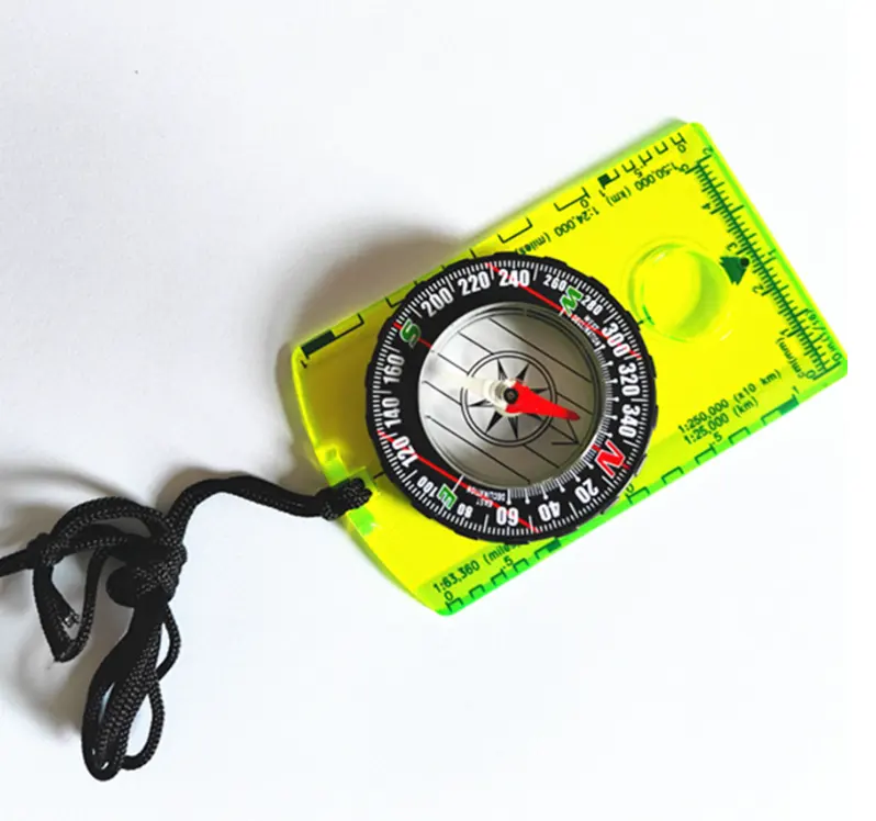 High Quality Acrylic Compass with Lanyard Orientation Mapping Ruler Scale Bar Magnifier Lightweight Waterproof Compass