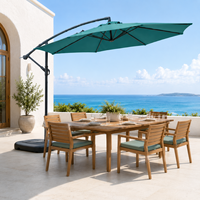 Parasol banane autoportant de 3 m avec 8 baleines en acier pour terrasse, balcon et jardin