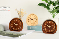 Horloge de table silencieuse en bois de pin naturel pour bureau à domicile, idéale comme cadeau