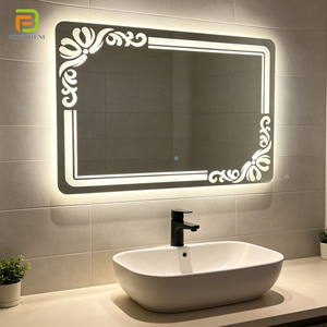 Specchio da Bagno LED Intelligente Moderno e Minimalista, Senza Cornice, Retroilluminato, con Interruttore <span class=keywords><strong>Touch</strong></span>, Rettangolare - Product Image 2