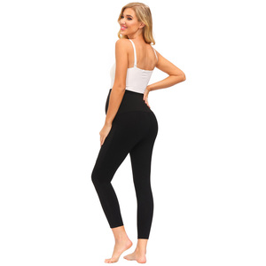 OEM completo embarazo cintura alta Patchwork maternidad Leggings Pantalones mujer embarazada ropa - Product Image 3