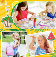 Sommer-Strand-Thema Unfertiger Holz-Schlüsselanhänger DIY Blanko-Holzausschnitt Schlüsselring Kinder-Malerei-Bastelset Ozean-Party-Ornament