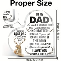 Plaque commémorative familiale en acrylique transparent, style minimaliste et luxueux, cadeau décoratif pour papa, fille, fils, gravée au laser, imprimée UV