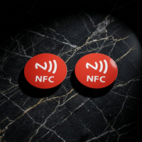 Autocollants et étiquettes NFC RFID étanches personnalisés avec logo, 13,56 MHz, moins chers, RXZ-RXZ-HF-Tag, pour les médias sociaux