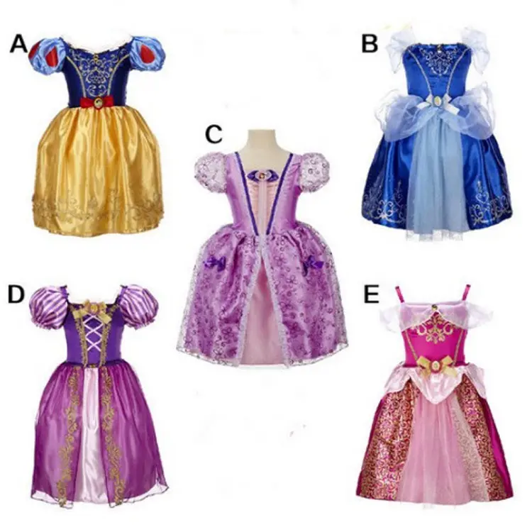 Kleine Meisjes Rapunzel Sneeuwwitte Slapende Schoonheid Prinses Kostuum Jurk Halloween Kostuums