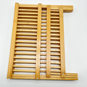 Escurridor de platos de bambú de doble nivel, de secado rápido, para platos y vasos de cocina - Product Image 2