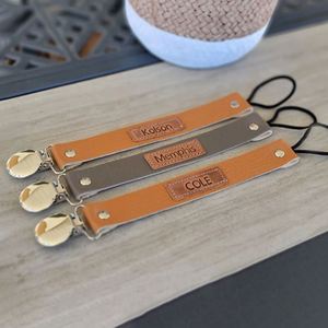 Clips Duraderos para Chupetes de Cuero PU, con Logotipo Personalizado, Soporte para Chupetes, Regalo Simple para Bebés - Product Image 4