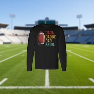 Camiseta de manga larga con estampado de letras Football Dad para hombre, cuello redondo, ropa deportiva de algodón, impresión digital - Product Image 3