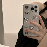 Coque de téléphone en TPU transparente avec paillettes et motifs cœur, chiot, étoile, remplie de colle époxy, design personnalisé pour iPhone 18 Pro Max et 17, vente en gros