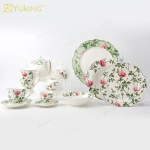 Bestek Set Keramische Bestek Jy Westerse Ontwerp Saudi Arabië Markt Luxe Nieuwe Bone China Unieke Party Wedding Fashion Box Logo