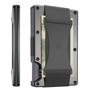 Factory Wholesale Customized Mens Minimalist <strong>Wallet</strong> Aluminum Alloy RFID Blocking <strong>with</strong> Metal Money Clip - Product Image 3