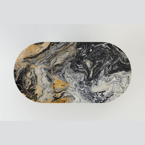 Table à manger longue en pierre noire de luxe Kumusi - Product Image 5