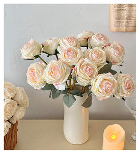 L-002 Arrangement floral de roses artificielles élégantes faites à la main, couleur blush, bouquet personnalisé pour la décoration intérieure - Product Image 6