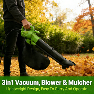فيرتاك 3 في 1 منفاخ أوراق كهربائي ومكنسة أوراق بقوة 466 قدم مكعب في الدقيقة وسرعة 168 ميل في الساعة، جهاز تقطيع الأوراق لتنظيف الفناء - Product Image 2