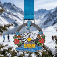 Médailles de course à pied ajourées en émail, en alliage de zinc, personnalisées pour marathons et événements de ski, souvenir ou cadeau