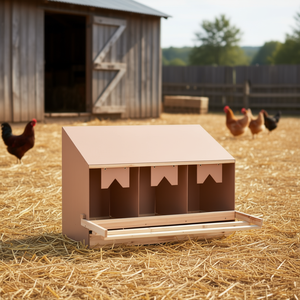 Nido de colocación de pollo de madera de pino macizo 3 compartimentos 36,6 "x 15,7" x 25,6 "Jaula de animales - Product Image 2