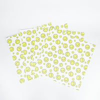 Papier enduit de PE imprimé avec un visage souriant jaune sur fond blanc, impression personnalisée, imperméable, résistant à la graisse, emballage alimentaire OEM