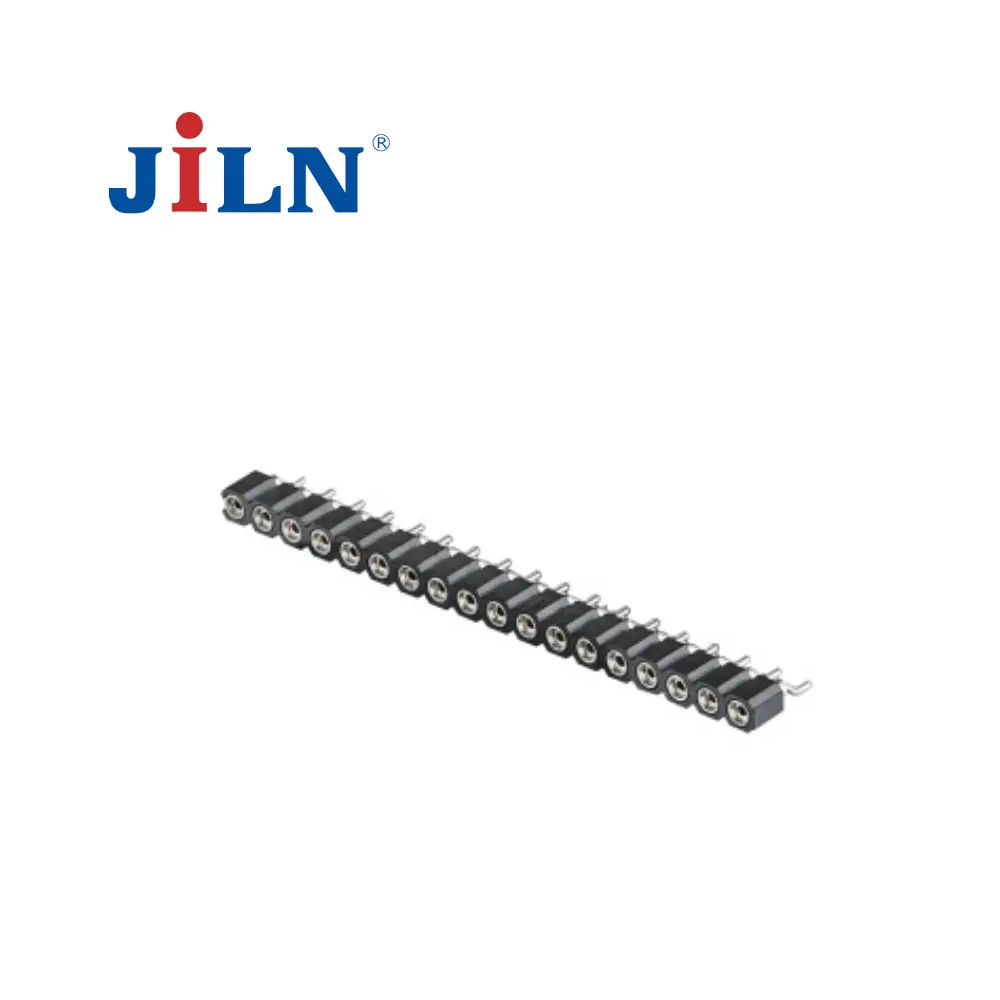 JiLN 2.54mm Pitch Single Row 30 Pin Machined Right Angle H7.0 Mm Electronic Connector Female Header