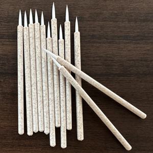 Pinceau à lèvres en paille de blé biodégradable jetable, écologique, best-seller, manche en forme de cœur, pour eye-liner et mascara, 9,7 cm - Product Image 3