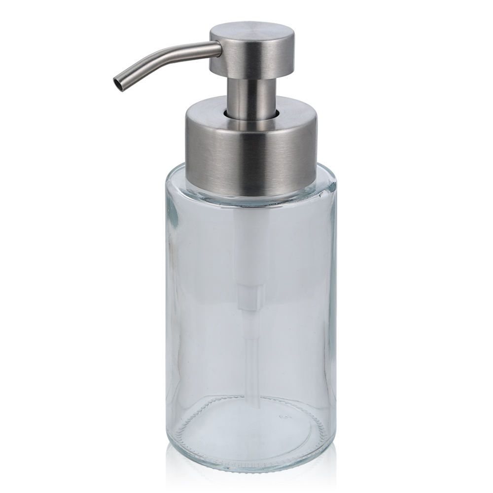 Bouteille transparente + pompe à mousse mate