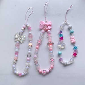 Bracelet à perles en forme de cœur mignon, nœud papillon coloré en acrylique, fleur, papillon, perle douce, accessoires pour <span class=keywords><strong>coque</strong></span> de téléphone portable, chaîne anti-perte - Product Image 3