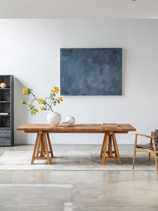 Leverin Benmei Wabi-Sabi 2.8m Natural <b>Wood</b> Color Elm Dining <b>Table</b> Distressed Vintage All-<b>Solid</b> Rectangular Living Room - Product Image 6