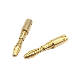 Latón chapado en oro Fever Banana Head Amplificador Altavoz <span class=keywords><strong>Cable</strong></span> de altavoz Enchufe de <span class=keywords><strong>audio</strong></span> Terminal de amplificador de <span class=keywords><strong>audio</strong></span> - Product Image 3