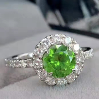 SGARIT OEM Fine bijoux 3.74g 18k Or Blanc 0.52ct Diamant 1.23ct Demantoid Anneau Marque Bijoux Fournisseur