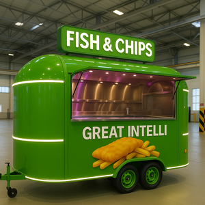 Camion de restauration rapide Kiosque mobile à hot-dogs Chariot à café Pizza d'extérieur Fourgon alimentaire Caravane restaurant Magasin préfabriqué sur roues - Product Image 4