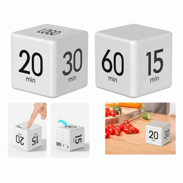 Eco-Friendly Fashion Rubik's Cube Countdown Timer Hourglass Design Alarm Clock for Study & Postgraduate Entrance