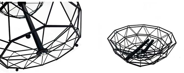 Nordic Home Kitchen Storage Organization Metal Wire Food Holder Fruit Bowl Stand Hanging 2 Tier Fruit Basket
