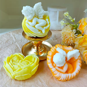 J10-367 bébé <span class=keywords><strong>ange</strong></span> aromathérapie bougie Silicone <span class=keywords><strong>moule</strong></span> bricolage Rose fleur <span class=keywords><strong>ange</strong></span> plâtre ornement broyeur - Product Image 4